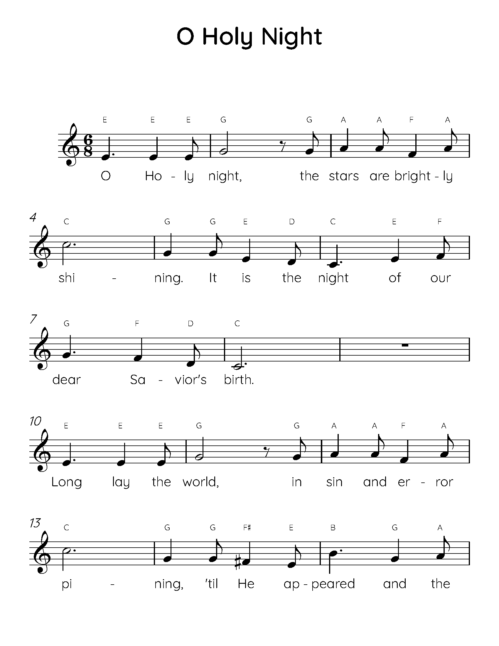 O Holy Night Easy Piano Sheet Music o-holy-night-easy-piano-sheet-music