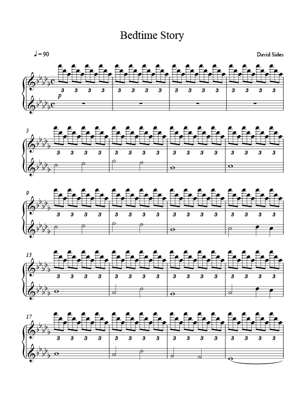 Bedtime Story Piano Sheet Music