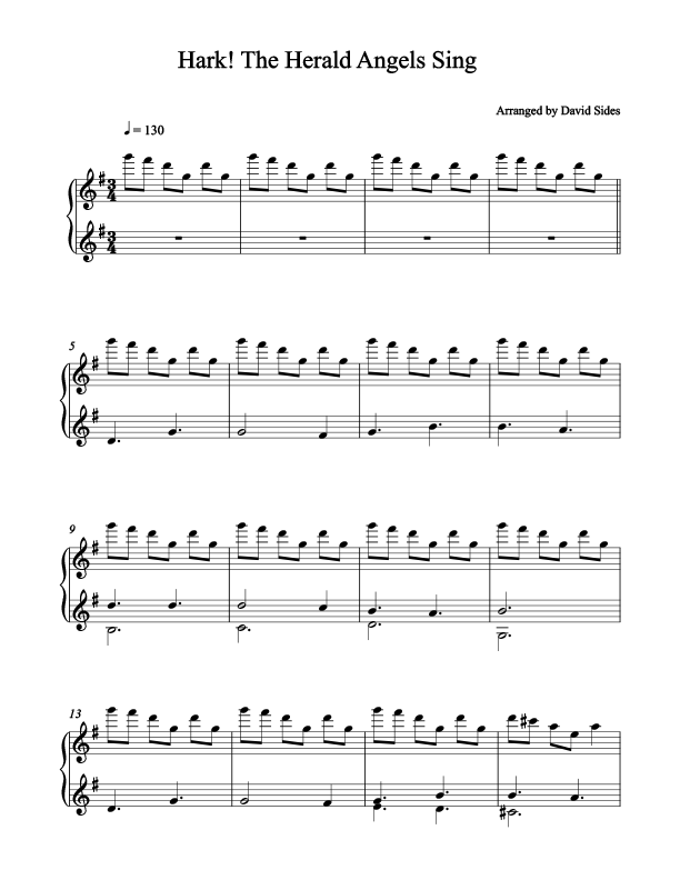 Hark The Herald Angels Sing Piano Sheet Music