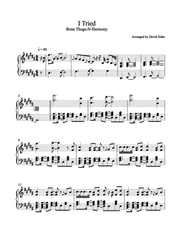 I Tried Piano Sheet Music