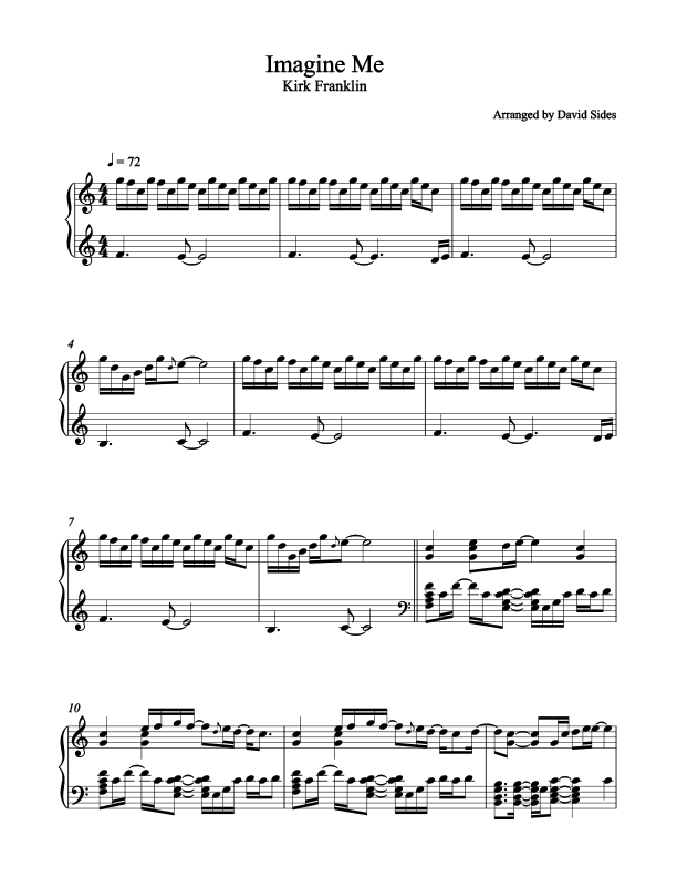 Imagine Me Piano Sheet Music