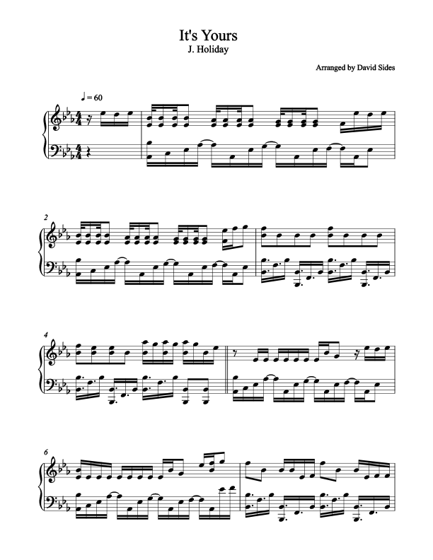 It's Yours Piano Sheet Music