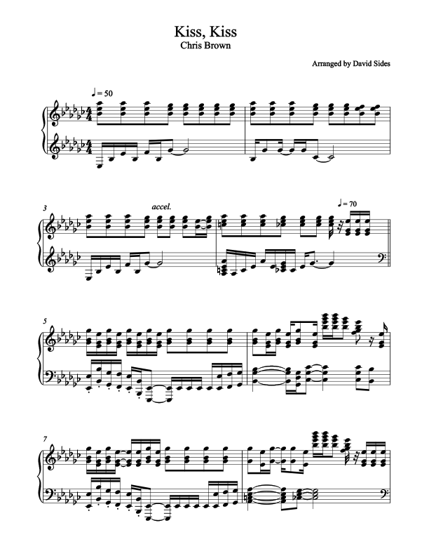 Kiss Kiss Piano Sheet Music