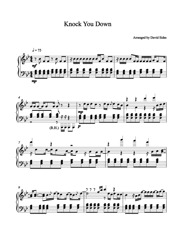 Knock You Down Piano Sheet Music