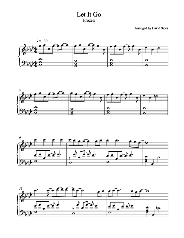 Let It Go Piano Sheet Music