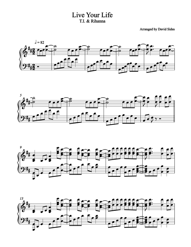 Live Your Life Piano Sheet Music