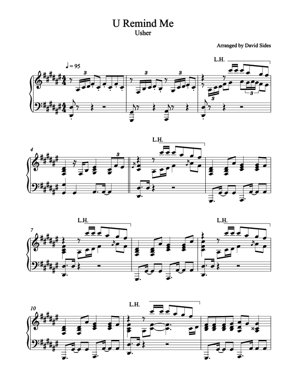 U Remind Me Piano Sheet Music