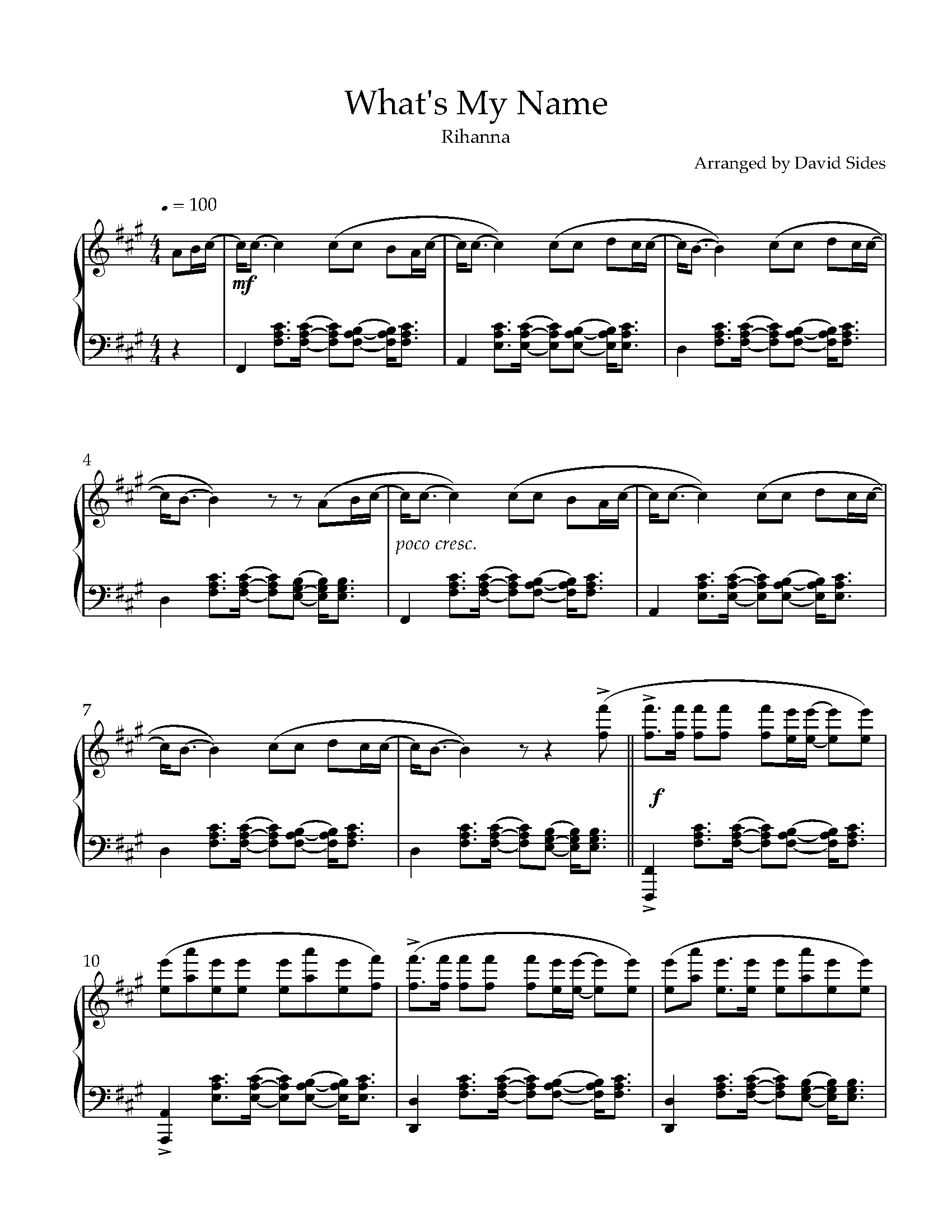 What's My Name Piano Sheet Music