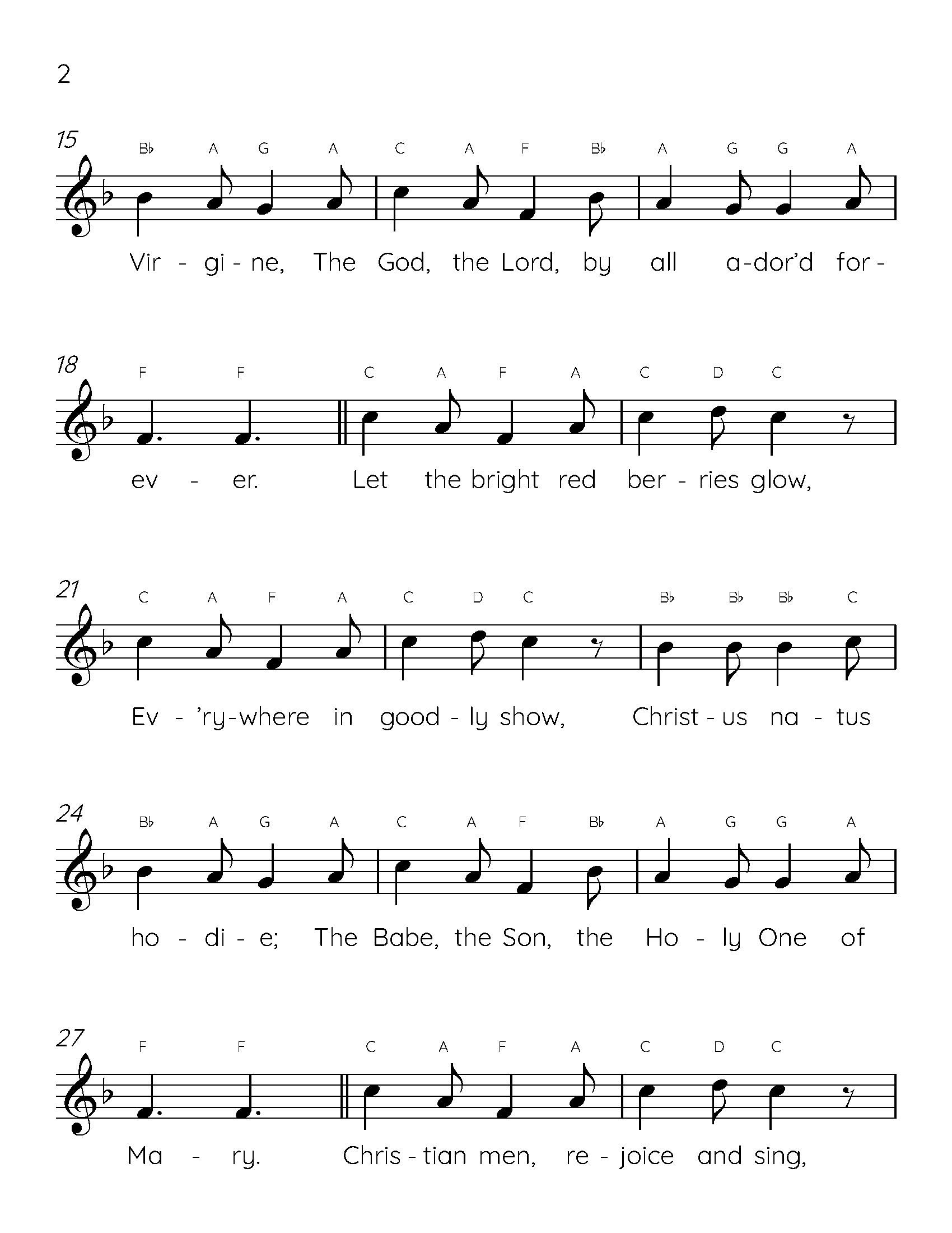 Christ Was Born On Christmas Day Easy Piano Sheet Music