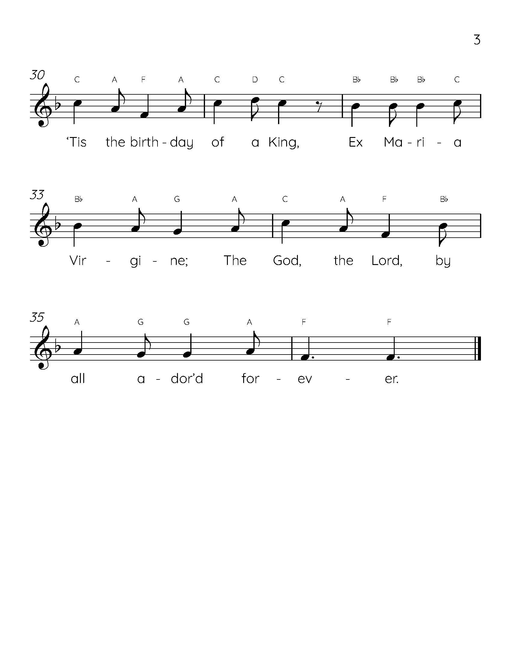 Christ Was Born On Christmas Day Easy Piano Sheet Music