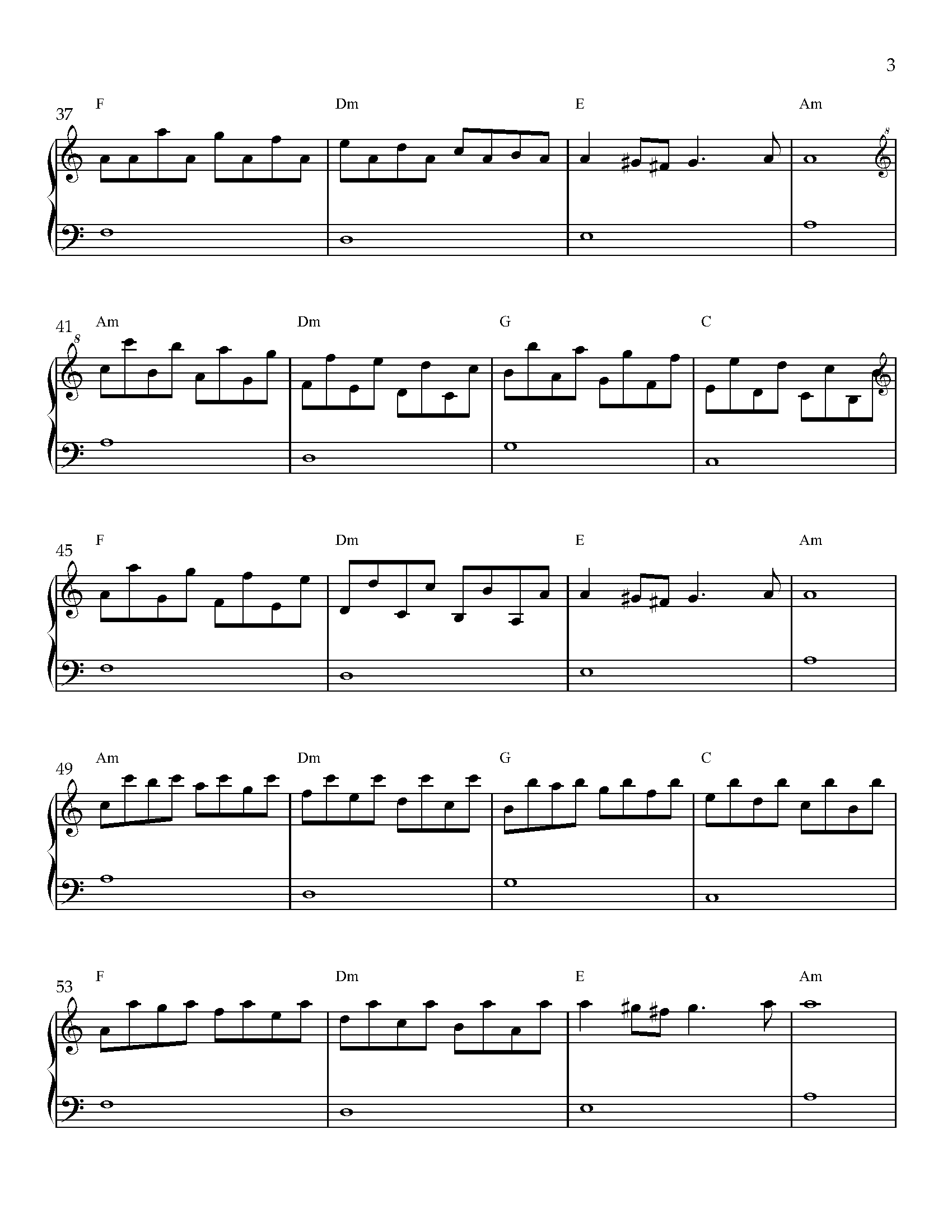 Passacaglia Easy Piano Sheet Music
