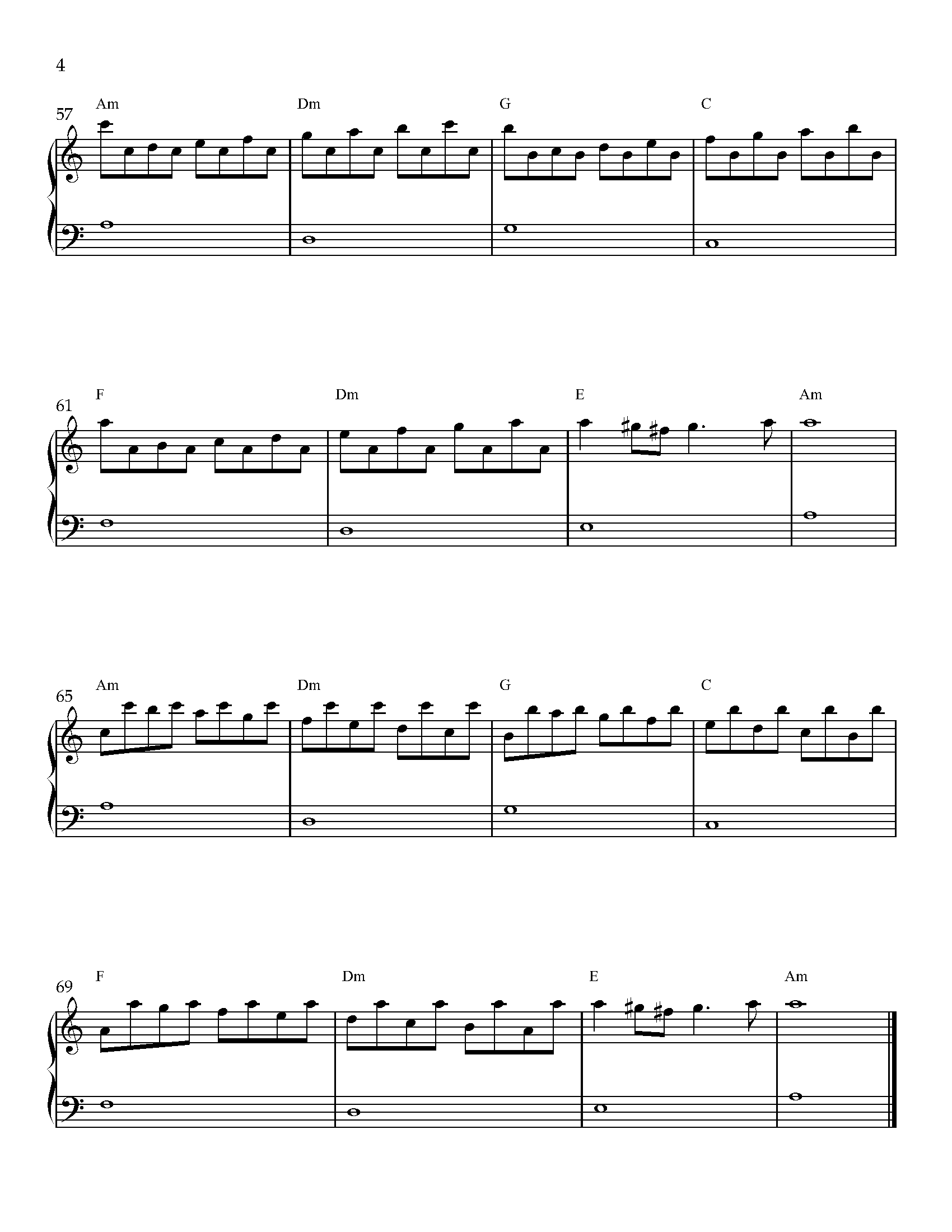 Passacaglia Easy Piano Sheet Music