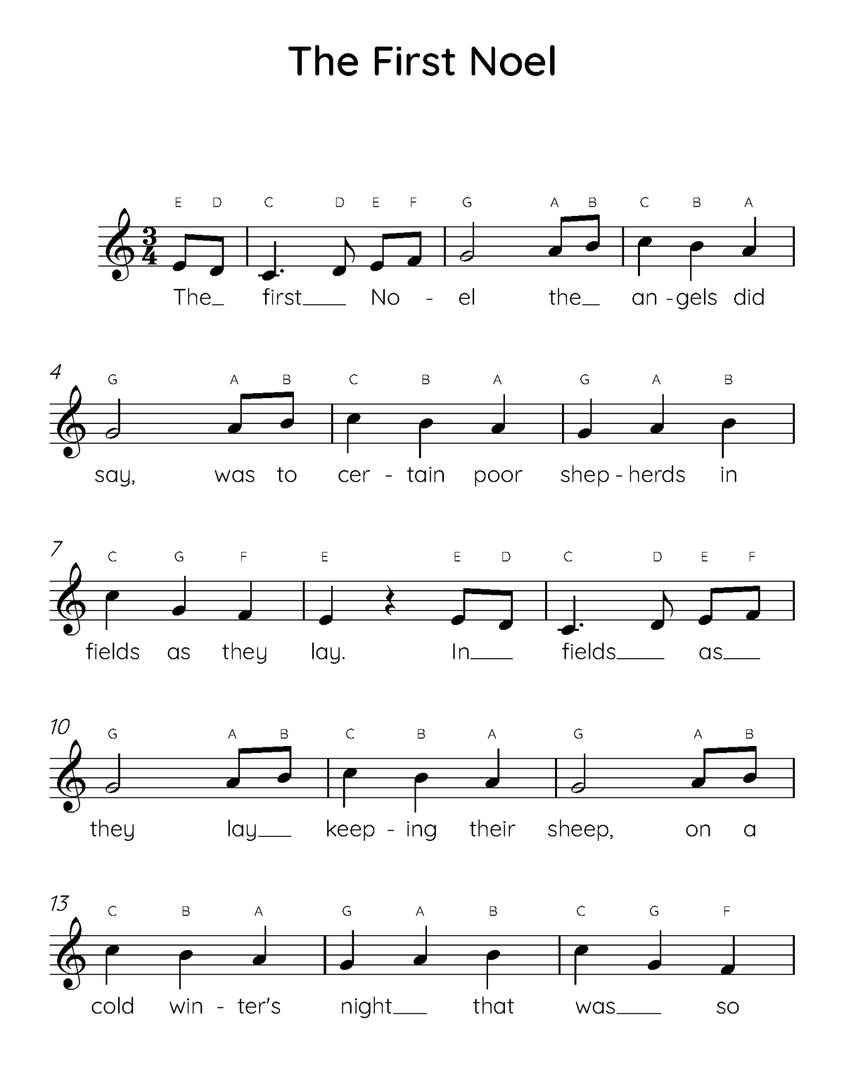 The First Noel Easy Piano Sheet Music the-first-noel-easy-piano-sheet-music