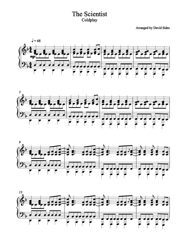 The Scientist Piano Sheet Music